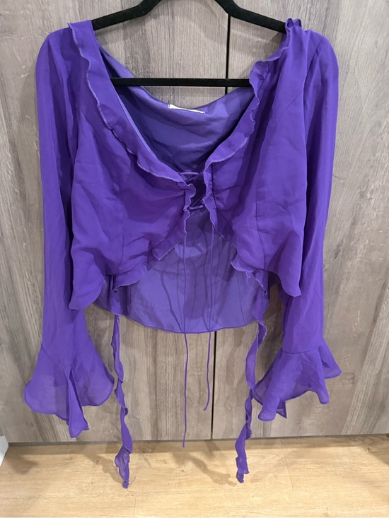 Peppermayo Tops - Peppermayo Violet Ruffle Tie-Front Sheer Blouse & skirt